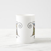 ボホーの写真枠とテキスト付きのかわいいスタイルの写真 ボーンチャイナマグカップ (正面)