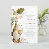 ボホーの葉とワインボヘミ結婚アン 招待状 (スタンド正面)