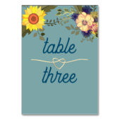 ボホーひまわり結婚のテーブル番号 テーブルナンバー (裏面)