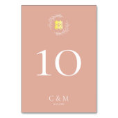 ボホーほこりっぽいピンクの葉モダンリース中国の結婚の テーブルナンバー (裏面)