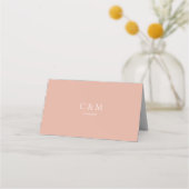 ボホーほこりっぽいピンクの葉モダンリース中国の結婚の プレイスカード (裏面)