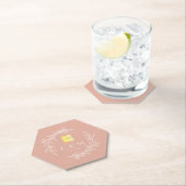 ボホーほこりっぽいピンクの葉モダンリース中国の結婚の ペーパーコースター (インサイチュ)