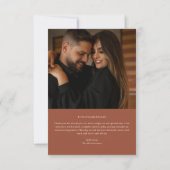 ボホーアース音調アーチ葉テラコッタ結婚ズ サンキューカード (裏面)