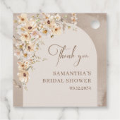 ボホーアーチサマーワイルドフラワー素朴なブライダルシャワー フェイバータグ (裏面)