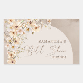 ボホーアーチサマーワイルドフラワー素朴ブライダルシャワー 長方形シール