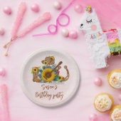 ボホーウェスタンのギターヒマワリ誕生日パーティー ペーパープレート (パーティー)