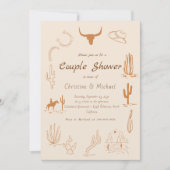 ボホーウェスタンサドルアップカウボーイブライダルシャワーインビタ 招待状 (正面)