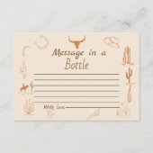 ボホーウェスタンサドルメッセージボトルブライダルシャワー エンクロージャーカード (正面)