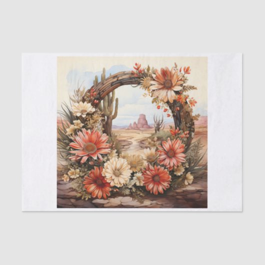 ボホーウェスタンフローラリースブーケforデコペ 薄葉紙 (正面)