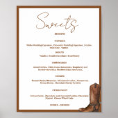 ボホーウェスタン結婚ズの甘いデザートバーのサイン ポスター (正面)