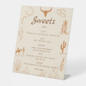 ボホーウェスタン結婚ズの甘いデザートバーのサイン 台座サイン (正面)