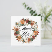 ボホーウォーターカラーカボンプキンスリース結婚秋 サンキューカード (スタンド正面)