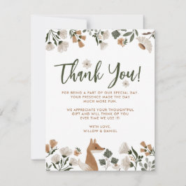 ボホーウッドランドキツネベビーシャワーサンキューカード サンキューカード