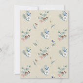 ボホーウッドランドキツネ水彩画グリッターベビーシャワー 招待状 (裏面)