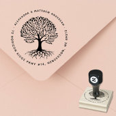 ボホーエレガントツリールーツカップル名差出人住所 ラバースタンプ