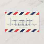 ボホーエレガントレッドブルーシザーズ美容師 名刺 (裏面)