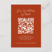ボホーオレンジグリーン結婚ズ詳細Qrコードシンプル エンクロージャーカード (裏面)
