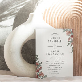 ボホーオータムフローラテラコッタ結婚ズ 招待状