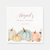 ボホーオータムフローラパンプキンブライダルシャワー スタンダードカクテルナプキン (正面)