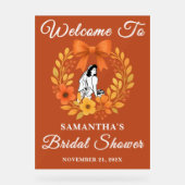 ボホーオータムフローラブライダルシャワー歓迎 アクリルサイン (正面)
