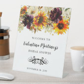 ボホーオータムフローラブライダルシャワー歓迎 台座サイン (インサイチュ)