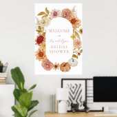 ボホーオータムブライダルシャワーウェルカムサイン ポスター (ホームオフィス)