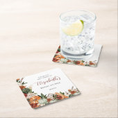 ボホーオータムブライダルシャワー スクエアペーパーコースター (インサイチュ)