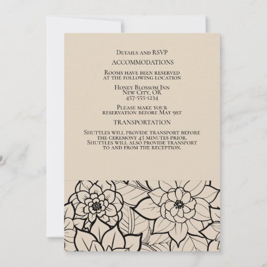 ボホーオータムワイルドフラワーウォーターの色結婚フローラ 招待状 (裏面)