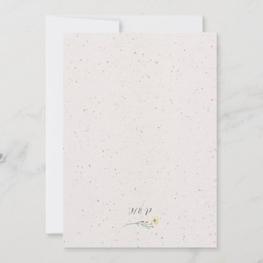 ボホーオータムワイルドフラワーカップルズウェディングシャワー 招待状 (裏面)