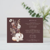 ボホーオータムワイルドフラワーカボチャ結婚の数 エンクロージャーカード (スタンド正面)