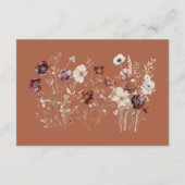 ボホーオータムワイルドフラワーカボチャ結婚の数 エンクロージャーカード (裏面)