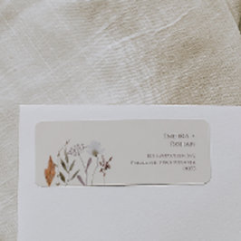 ボホーオータムワイルドフラワーシンプル差出人住所 ラベル