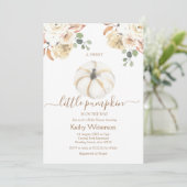 ボホーオータム秋フローラカボチャ赤ちゃんシャワー 招待状 (スタンド正面)