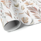 ボホーオータム秋リーフさびグリーン ラッピングペーパー (ロールコーナー)