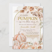 ボホーオータム秋ワイルドカボチャフローラベビーシャワー 招待状 (正面)