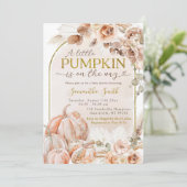 ボホーオータム秋ワイルドカボチャフローラベビーシャワー 招待状 (スタンド正面)