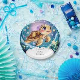 ボホーカラフル水中カメ誕生日 ペーパープレート