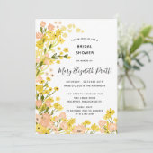 ボホーカントリーイエローピンクワイルドフラワーズブライダルシャワー 招待状 (スタンド正面)
