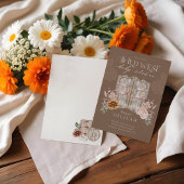 ボホーカントリーウェスタンフローラバーンドアーズベビーシャワー 招待状