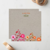 ボホーカントリーフローラクラフト ノートカード (正面/裏面インサイチュ)