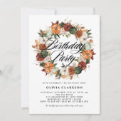 ボホーカンプキンスリース秋の誕生日パーティー 招待状 (正面)