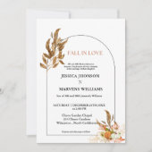 ボホーカンプキン秋イン恋の秋結婚の季節 招待状 (正面)