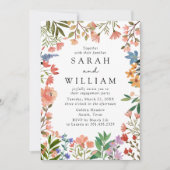 ボホーガーデンオブワイルドフラワー婚約パーティ 招待状 (正面)