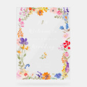 ボホーガーデンサマーフローラ結婚イニシャル アクリルサイン (正面)