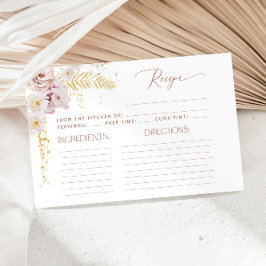 ボホーガーデンフラワーズブライダルシャワーレシピカード