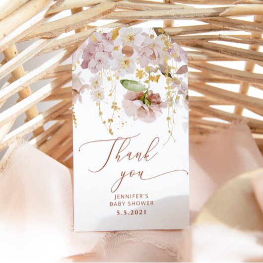 ボホーガーデンフローラベビースワ感謝していーシャワーユーラベル ギフトタグ