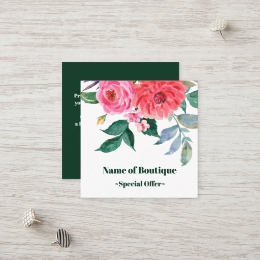 ボホークラシー春開花ブティックディスカウントクーポン 割引カード (正面/裏面インサイチュ)