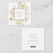 ボホークリームテラコッタワイルドフラワー スクエア名刺 (正面/裏面)