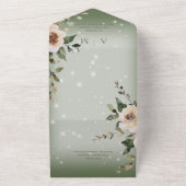 ボホークリームバラスパークルセージグリーンノディナー オールインワン招待状 (外側)