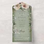 ボホークリームバラスパークルセージグリーンノディナー オールインワン招待状 (内側)
